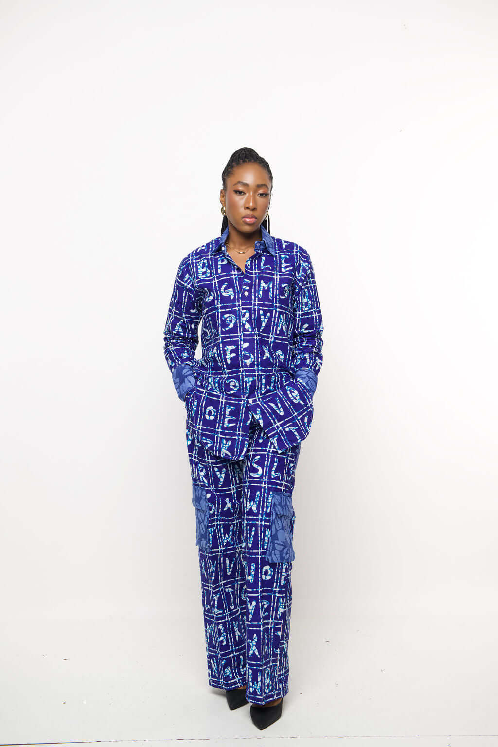 Akoo-B Womens African Print Two-Piece trouser Set