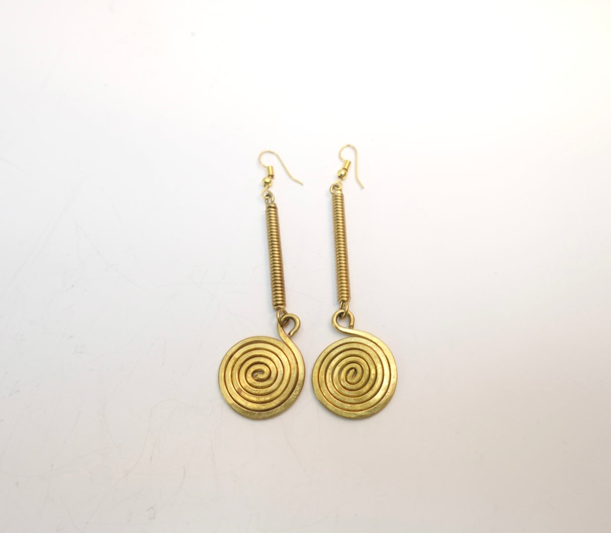 ‘SANAA’ Handmade Spiral Brass Earrings