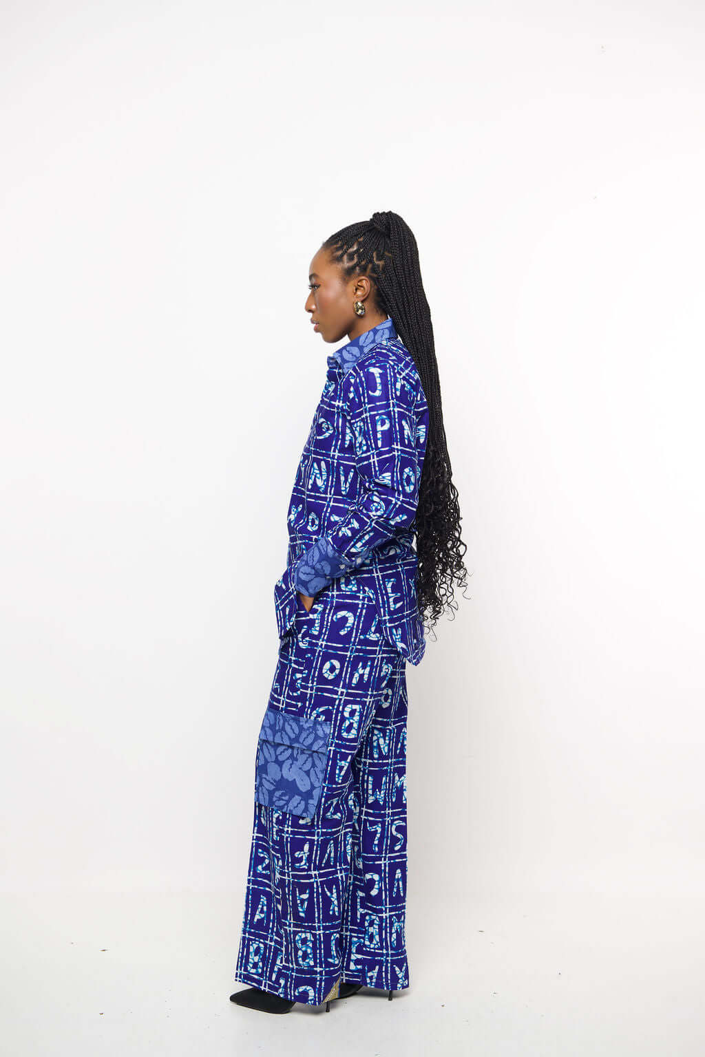Akoo-B Womens African Print Two-Piece trouser Set