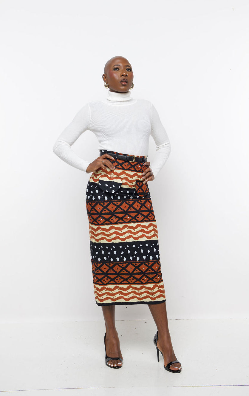 ‘Ndopii’ high waisted Pencil Skirt