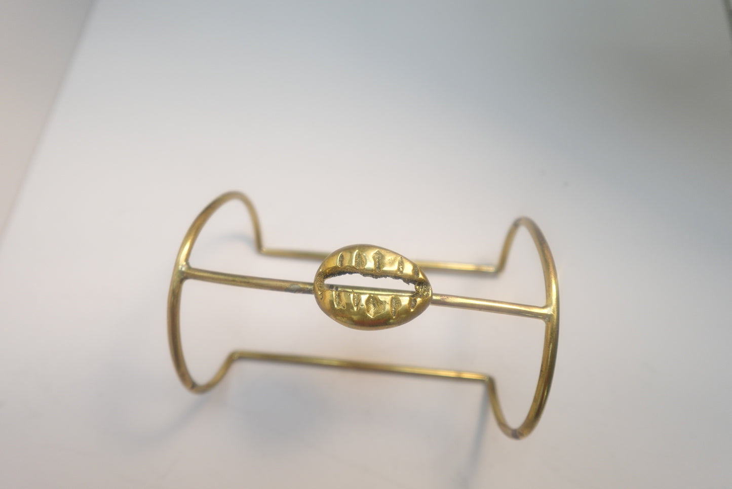‘SANAA’ Brass One Cowrie Shell Cuff bracelet
