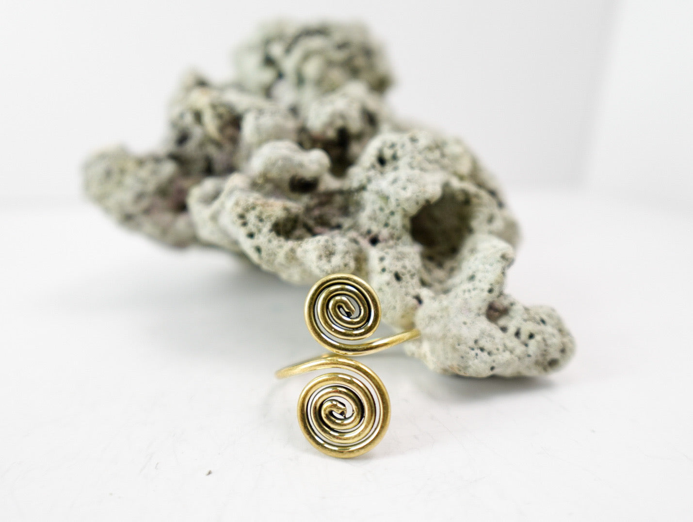 ‘Minaa’ African-Inspired Brass Spiral Ring