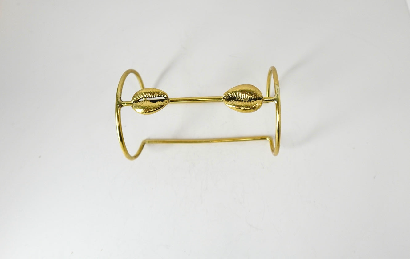‘SANAA’ Brass Cowrie Shell Cuff Bracelet