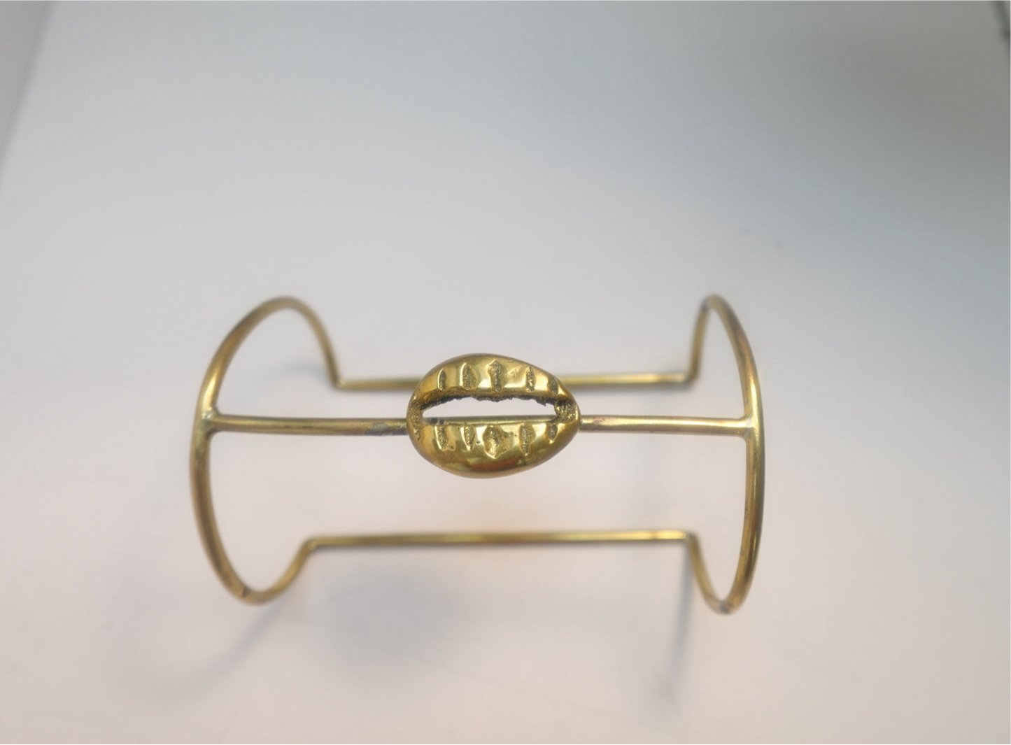 ‘SANAA’ Brass One Cowrie Shell Cuff bracelet