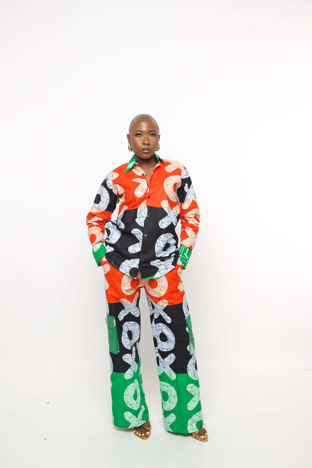 Akoo African Print Two-Piece Set – Bold Ankara Shirt and Pants | Handmade Festival & Streetwear Outfit