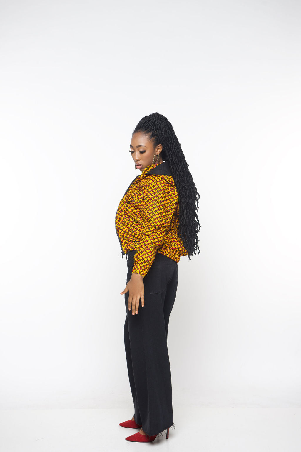 ‘Tifu’ Yellow African Print Hoodie Jacket