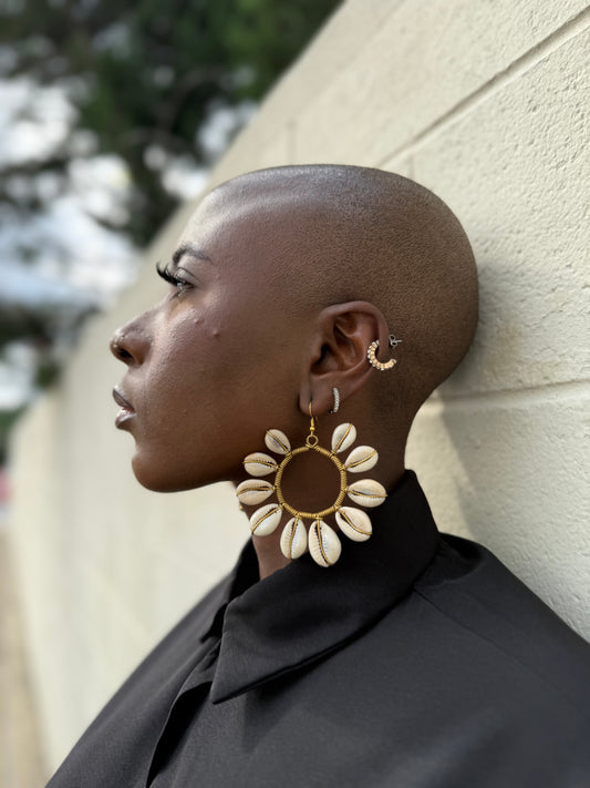 ‘Aminaa’ Cowrie Shell Statement Earrings