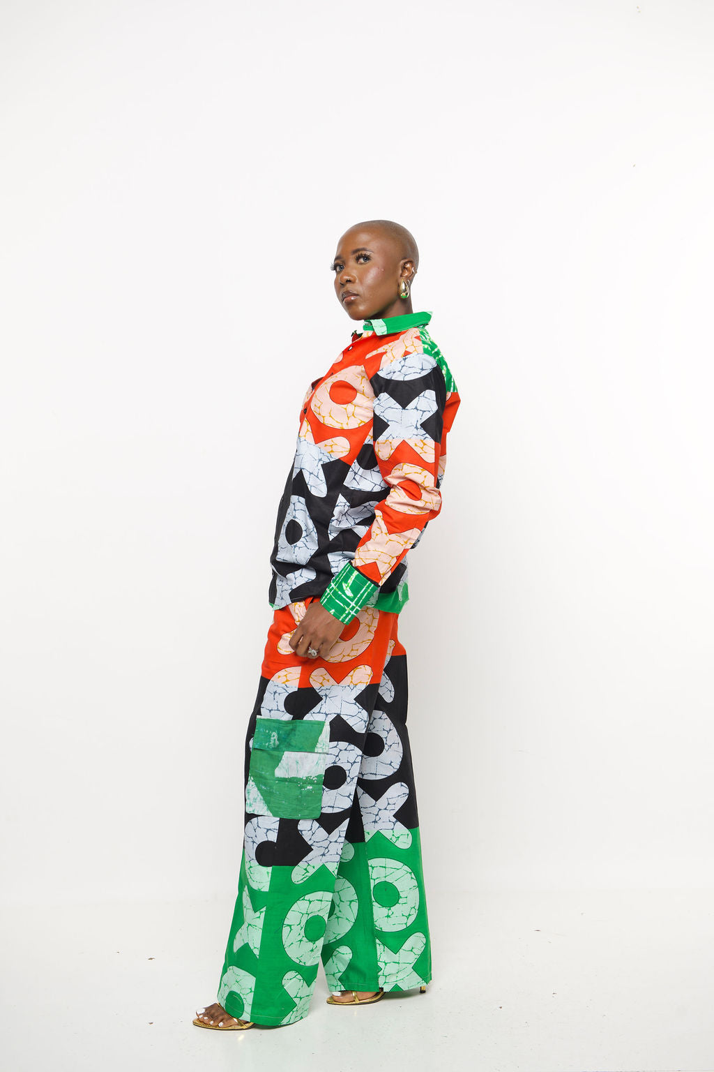 Akoo African Print Two-Piece Set – Bold Ankara Shirt and Pants | Handmade Festival & Streetwear Outfit