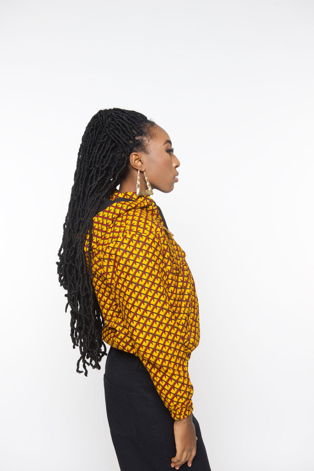 ‘Tifu’ Yellow African Print Hoodie Jacket