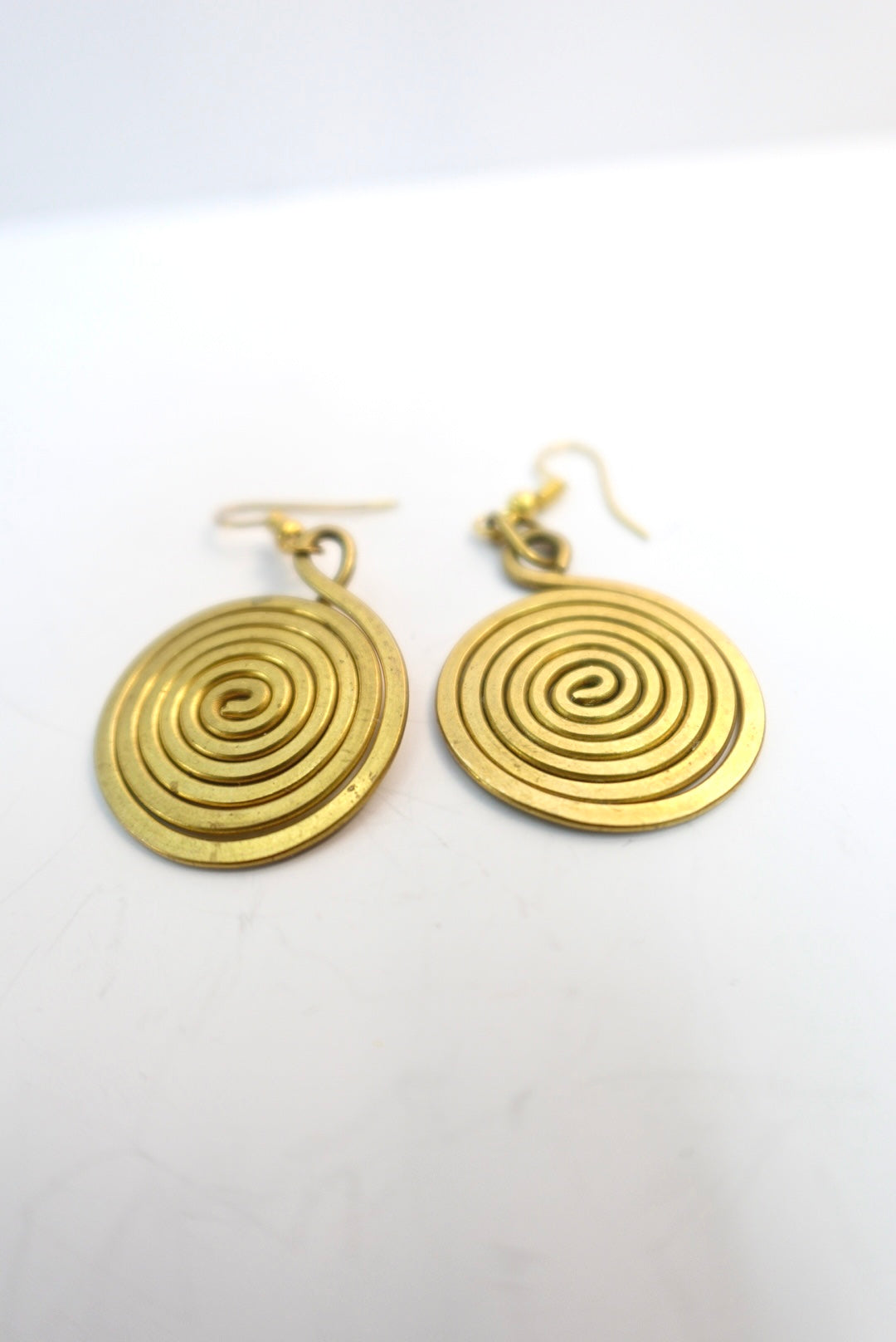 ‘Ninaa’ Handmade Spiral Brass Earrings