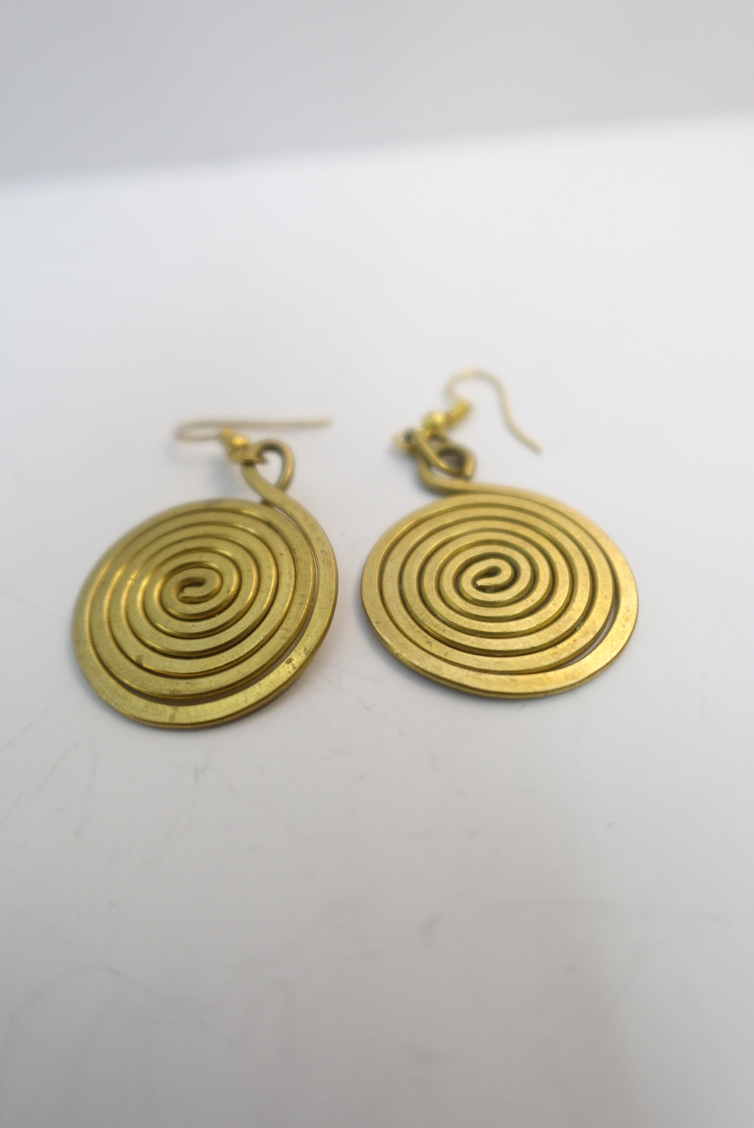 ‘Ninaa’ Handmade Spiral Brass Earrings