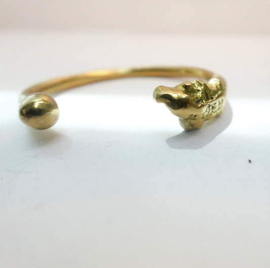 ‘Infinity’ Handcrafted Brass Panther Head Cuff Bracelet