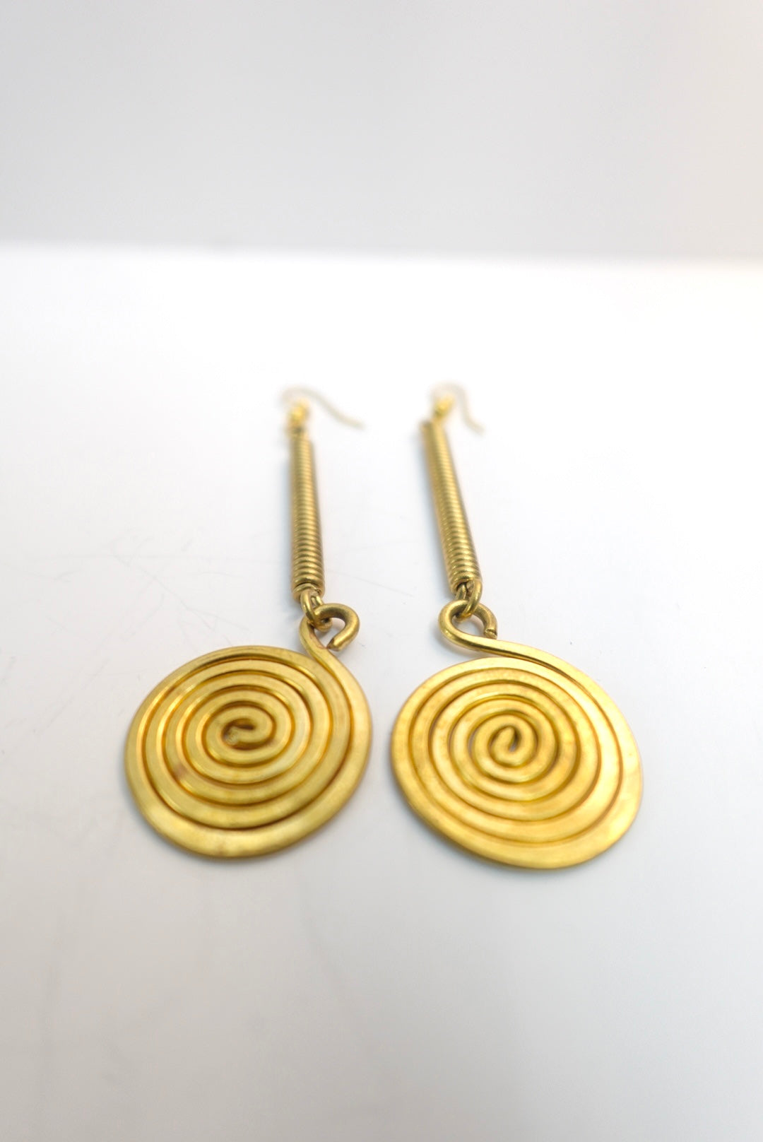 ‘SANAA’ Handmade Spiral Brass Earrings