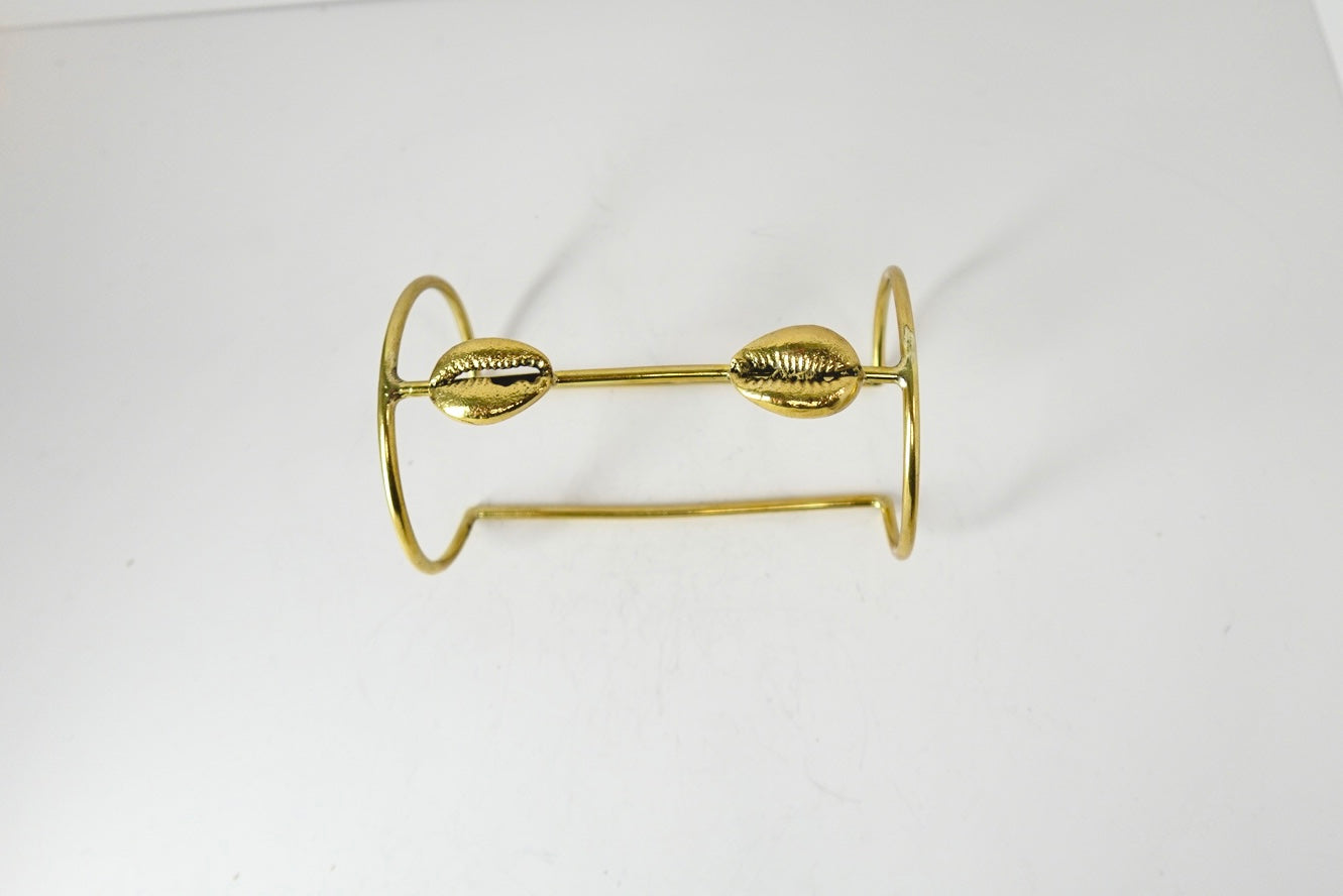 ‘SANAA’ Brass Cowrie Shell Cuff Bracelet