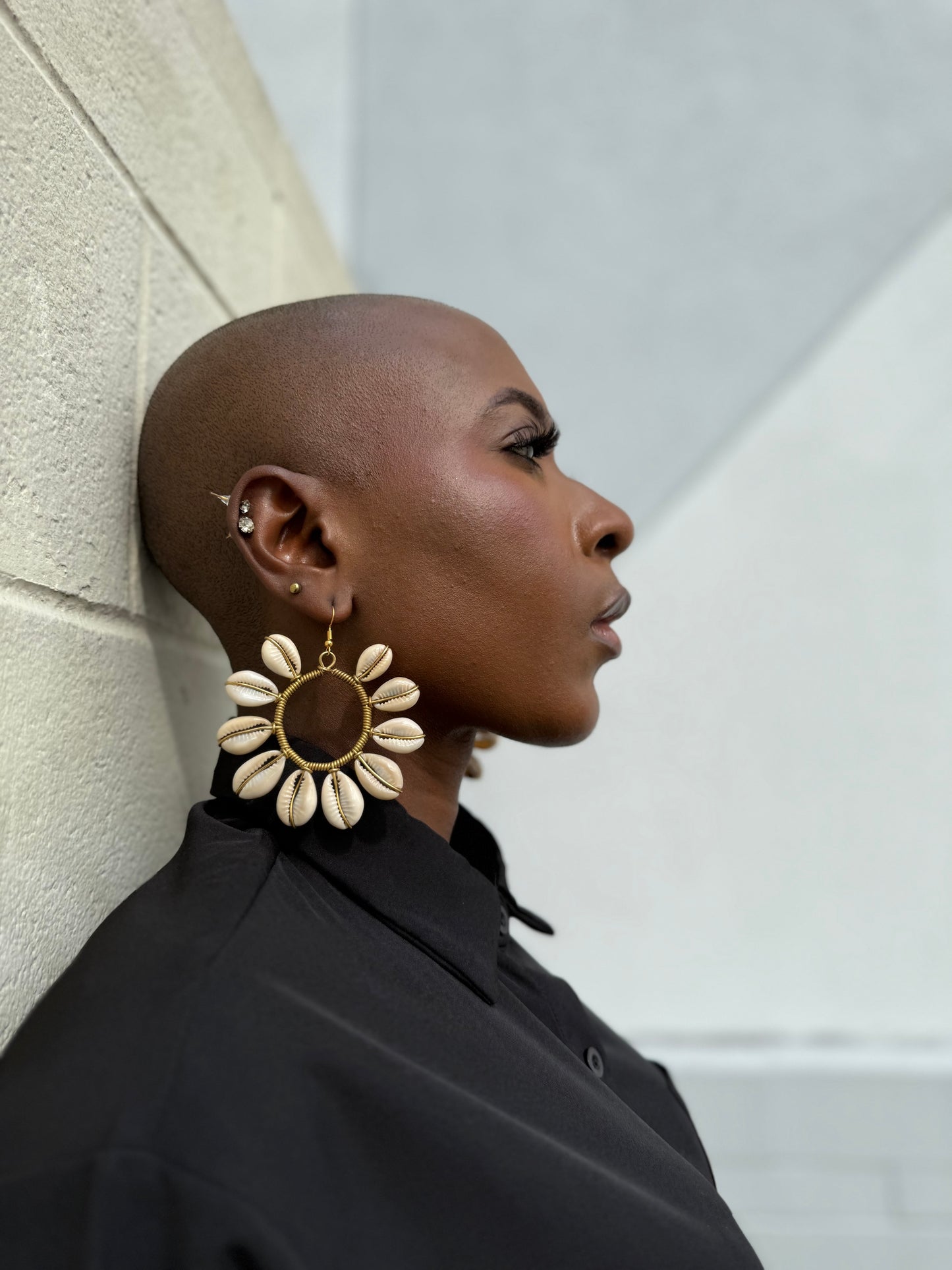 ‘Aminaa’ Cowrie Shell Statement Earrings