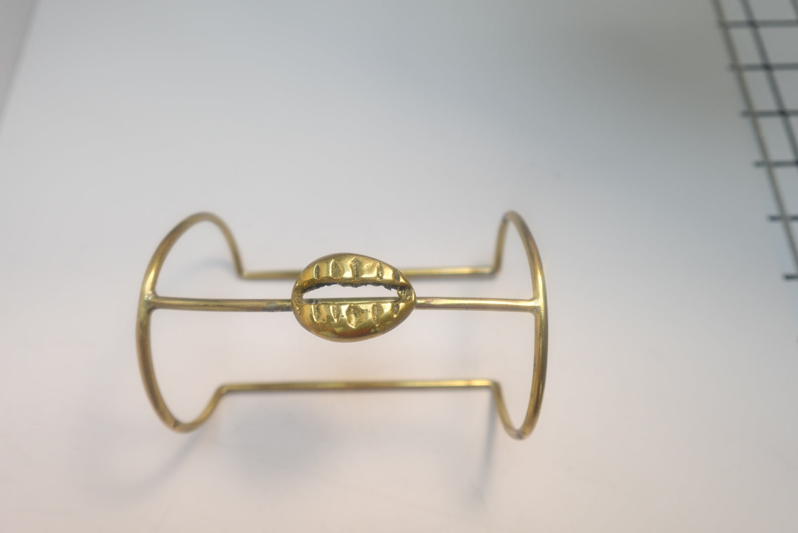 ‘SANAA’ Brass One Cowrie Shell Cuff bracelet