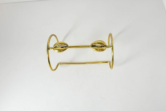 ‘SANAA’ Brass Cowrie Shell Cuff Bracelet