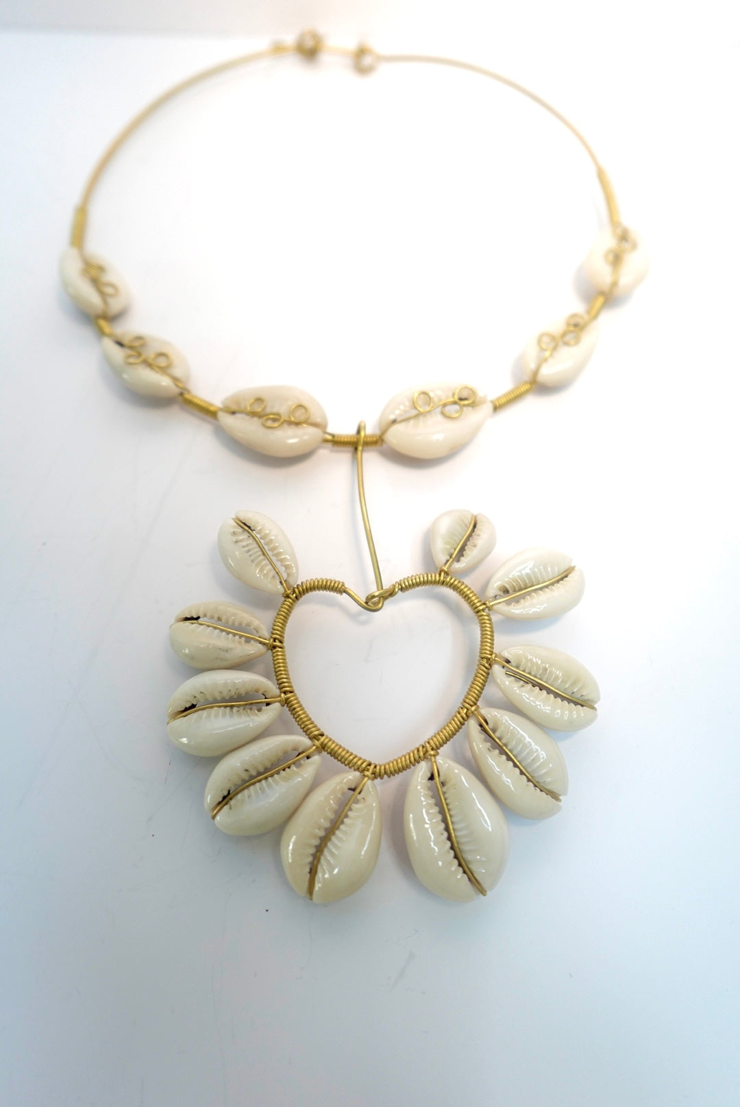 ‘Moon’ Handmade Cowrie Shell Heart Choker
