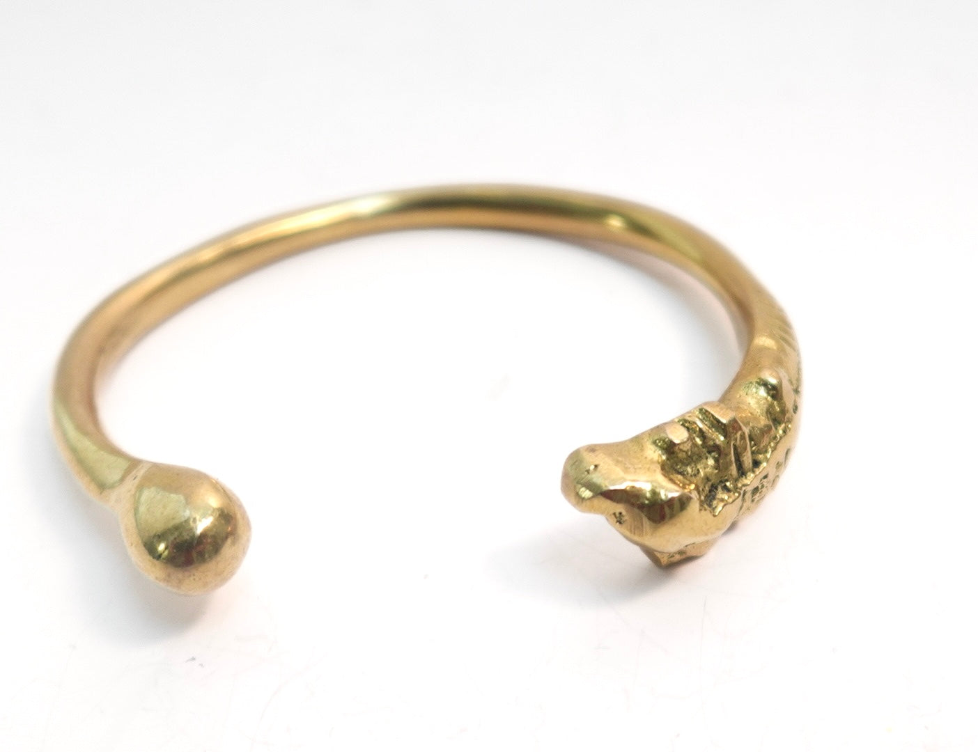 ‘Infinity’ Handcrafted Brass Panther Head Cuff Bracelet