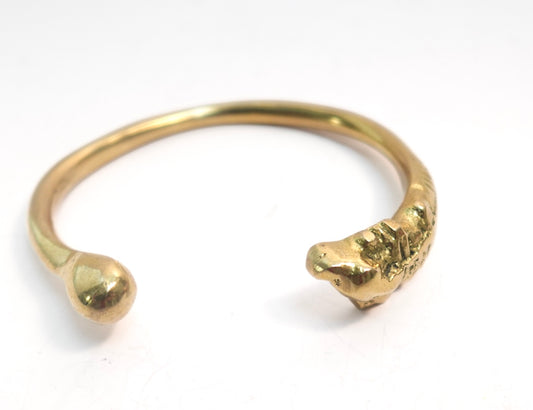 ‘Infinity’ Handcrafted Brass Panther Head Cuff Bracelet