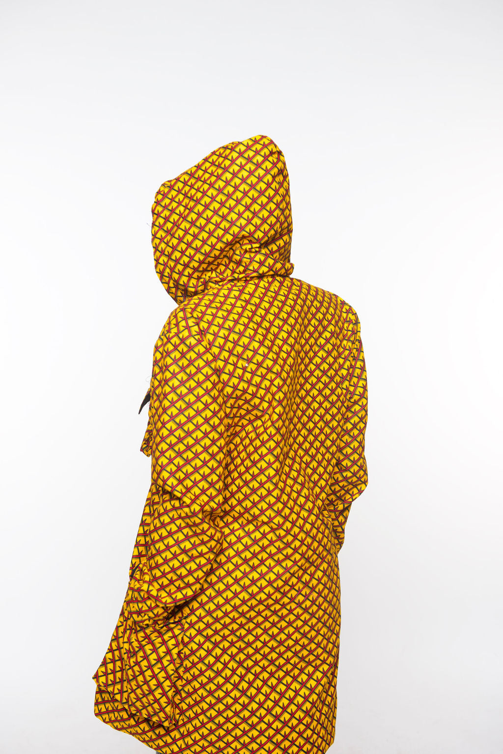 ‘Tifu’ African Print Hoodie Dress Jacket – Long Ankara Coat