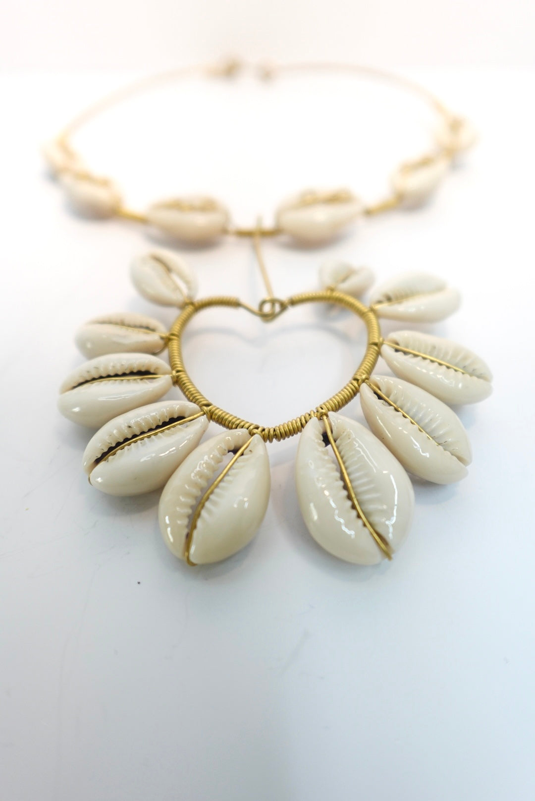 ‘Moon’ Handmade Cowrie Shell Heart Choker