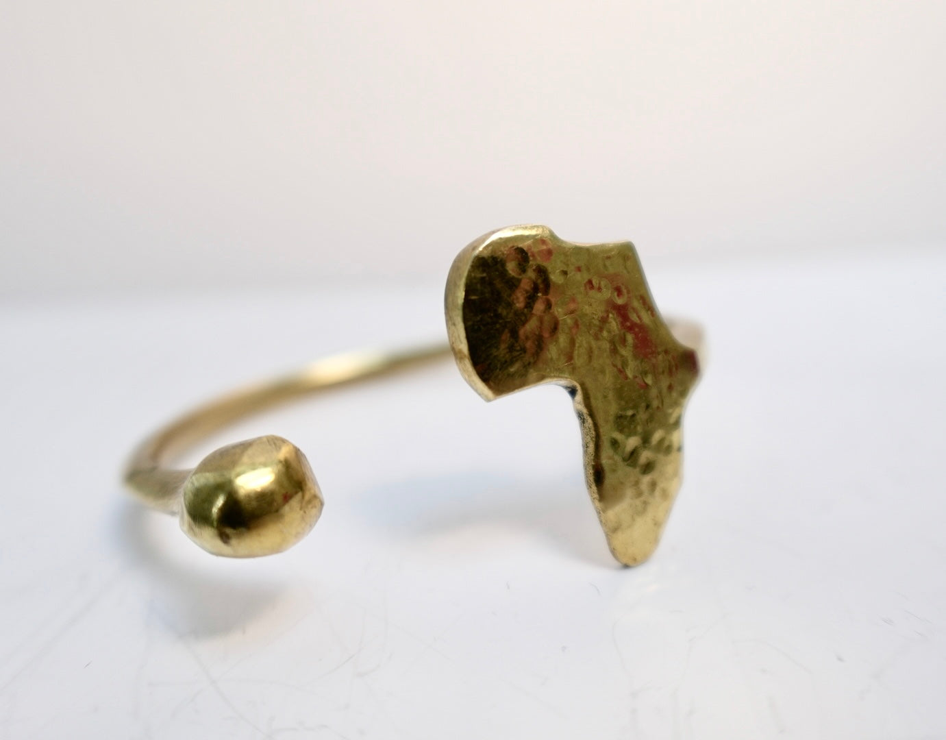 ‘SANAA’ Handmade Africa Map Brass Cuff Bracelet