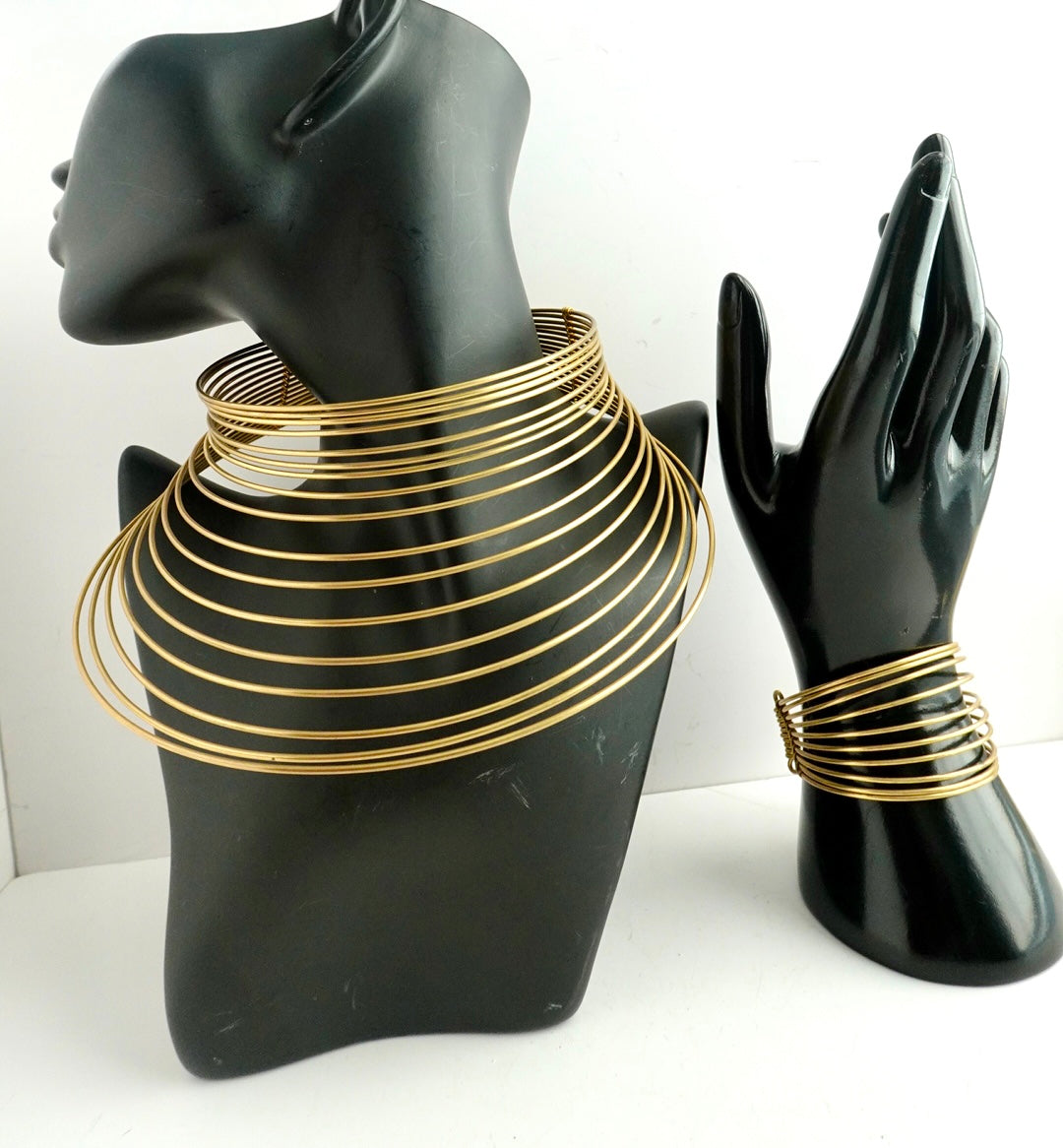 Aruna Brass Collar & Cuff Set