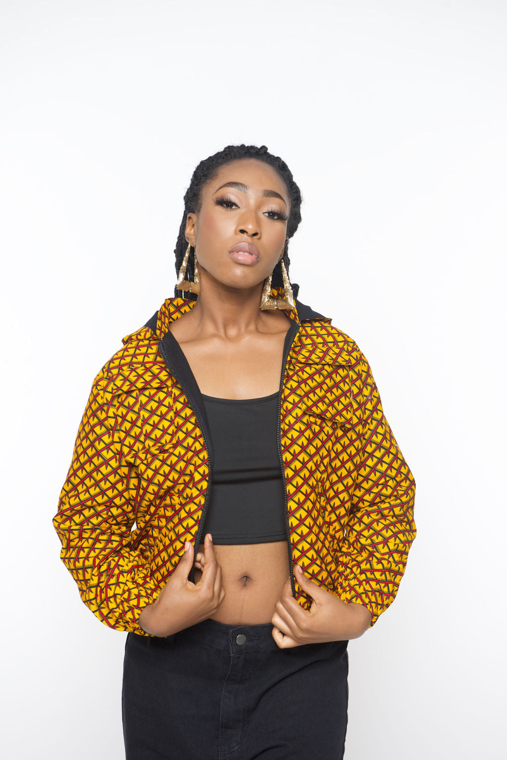 ‘Tifu’ Yellow African Print Hoodie Jacket