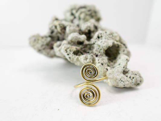 ‘Minaa’ African-Inspired Brass Spiral Ring